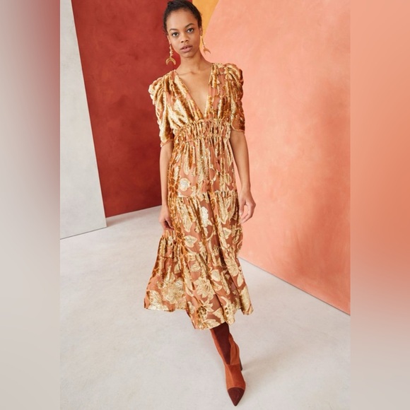 Ulla Johnson Loretta Dress in Rose Gold - Picture 1 of 7